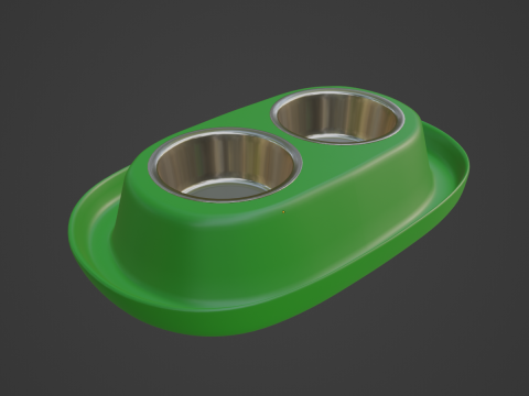 Plastic Pet Bowl 02 3D Model