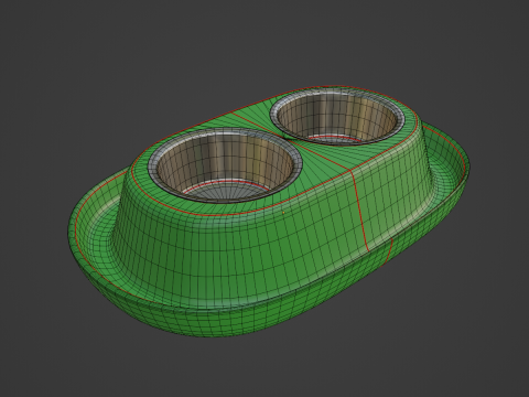 Plastic Pet Bowl 02 3D Model