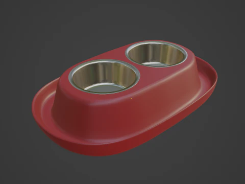 Plastic Pet Bowl 03 3D Model