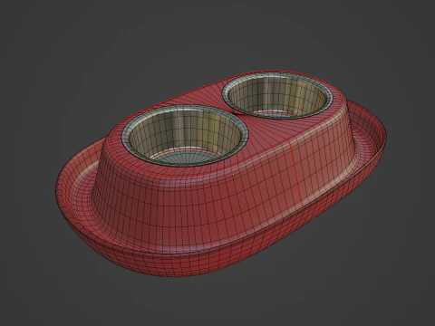 Plastic Pet Bowl 03 3D Model