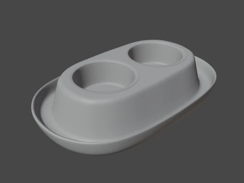 Plastic Pet Bowl 03 3D Model