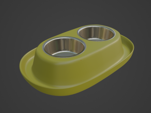 Plastic Pet Bowl 04 3D Model