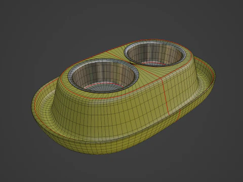 Plastic Pet Bowl 04 3D Model