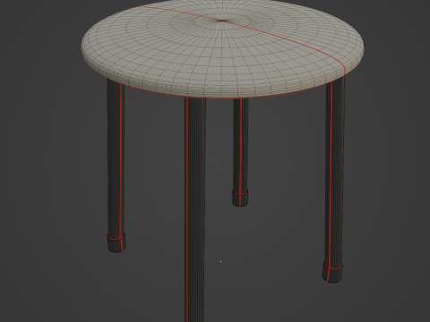Steel Stool C 01 3D Model