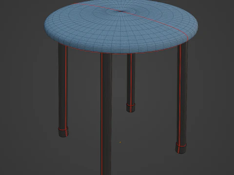 Steel Stool C 02 3D Model