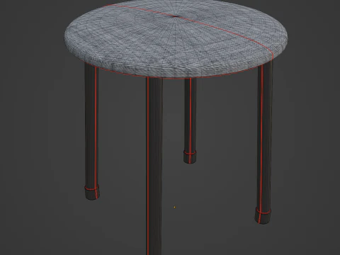 Steel Stool C 04 3D Model