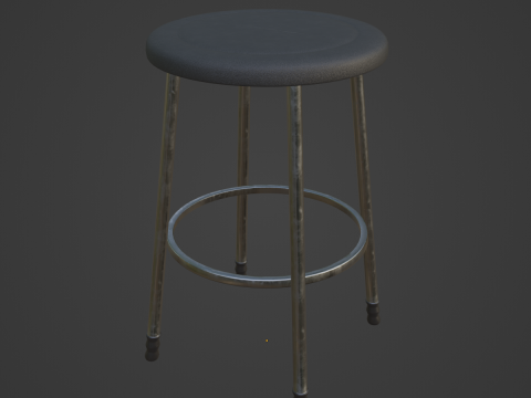 Steel Stool D 01 3D Модель