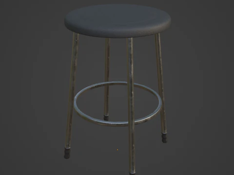 Steel Stool D 01 3D Model