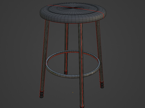Steel Stool D 01 3D Модель