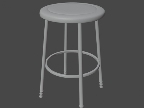 Steel Stool D 01 3D Модель