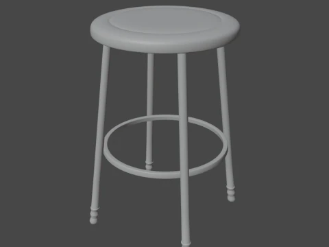 Steel Stool D 01 3D Model