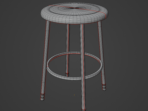 Steel Stool D 01 3D Модель