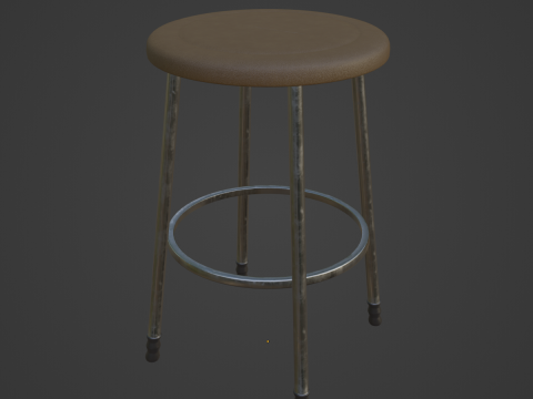 Steel Stool D 02 3D Model