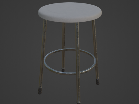 Steel Stool D 03 Model 3D