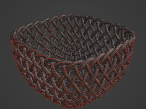 Woven Basket 01 3D Model