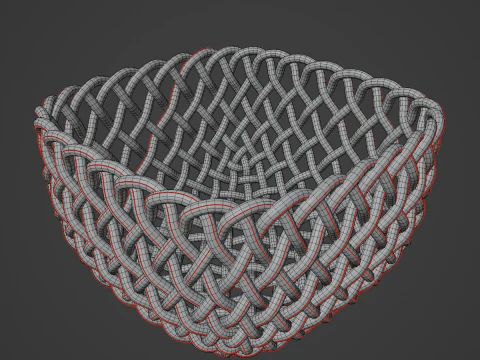 Woven Basket 01 3D Model