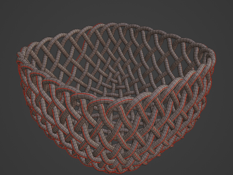 Woven Basket 02 3D 모델