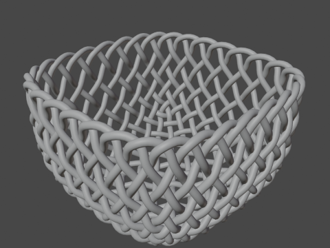 Woven Basket 02 3D 모델