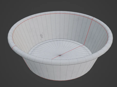 Plastic Wash Basin D 01 3D Model
