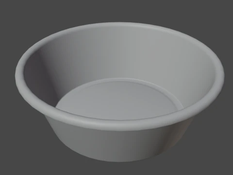 Plastic Wash Basin D 01 3D Model