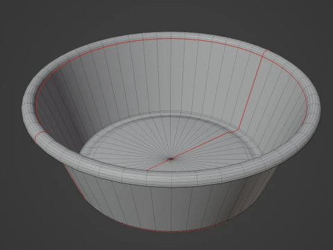 Plastic Wash Basin D 01 3D Model