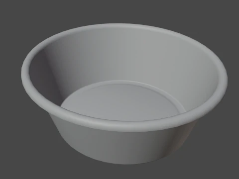 Plastic Wash Basin D 05 3D Model