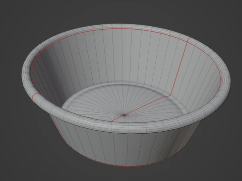 Plastic Wash Basin D 05 3D Model