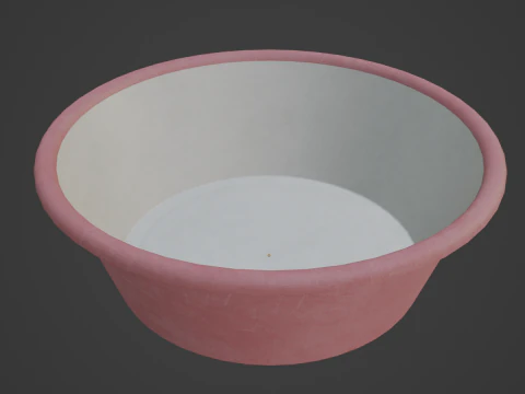 Plastic Wash Basin D 09 3D Model