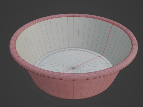 Plastic Wash Basin D 09 3D Model