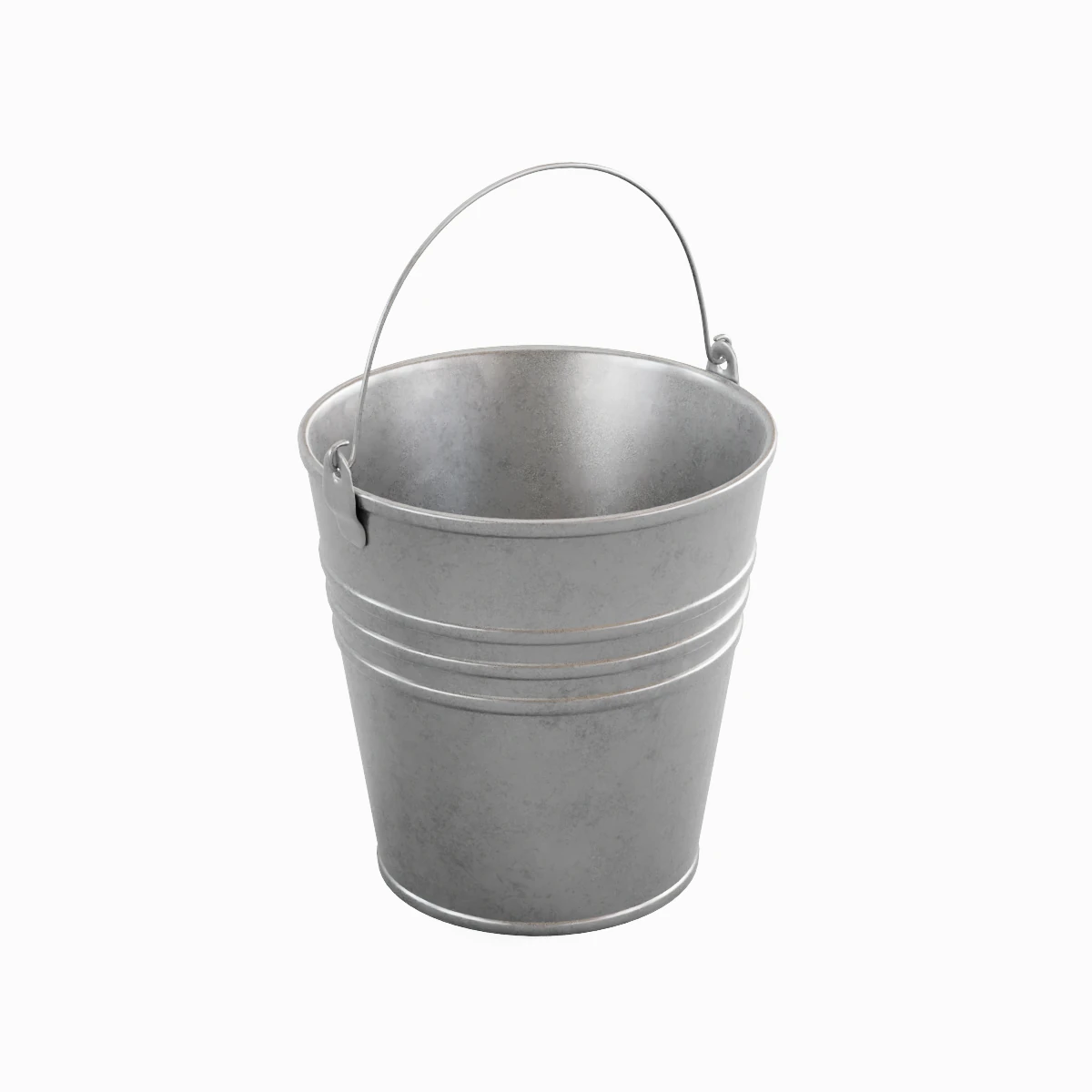 Dark Aged Steel Bucket 3D Model .c4d .max .obj .3ds .fbx .stl .blend