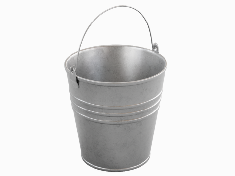 Dark Aged Steel Bucket 3D मॉडल