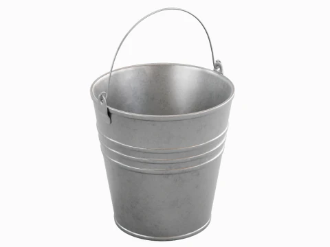 Donker verouderde stalen emmer 3D Model