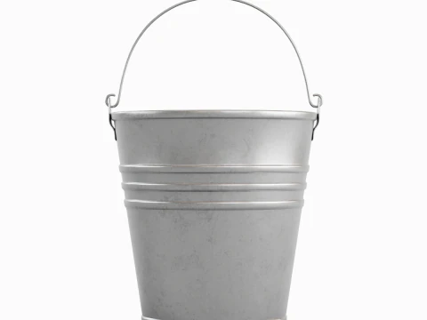 Dark Aged Steel Bucket 3D Model