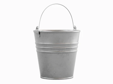 Dark Aged Steel Bucket 3D Model
