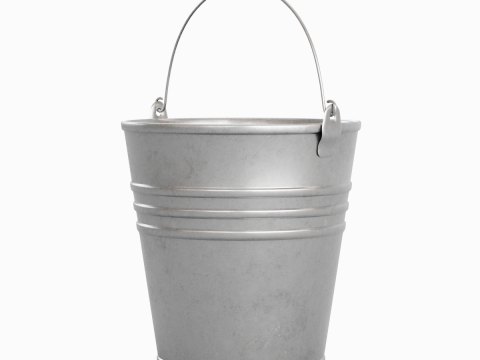 Dark Aged Steel Bucket 3D 모델
