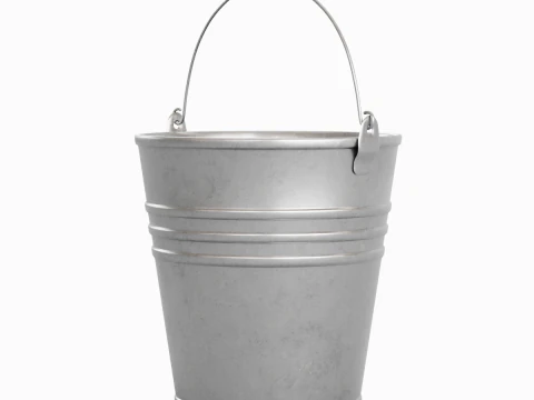 Dark Aged Steel Bucket 3D Model