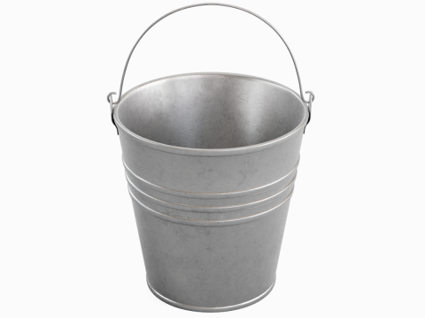 Dark Aged Steel Bucket 3D 모델