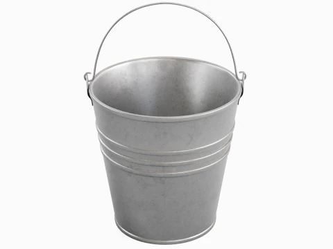 Dark Aged Steel Bucket 3D Model