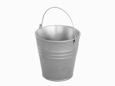 Dark Aged Steel Bucket 3D 모델