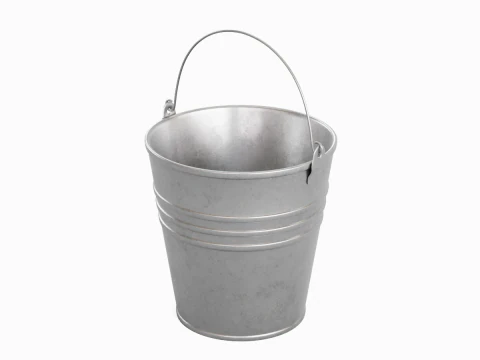 Dark Aged Steel Bucket 3D Model