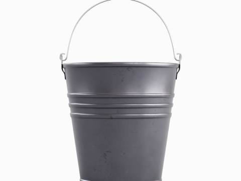 Steel Rust and Wear Steel Bucket 3D Модель