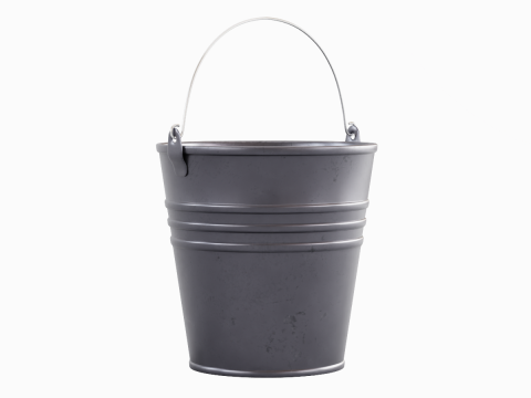 Steel Rust and Wear Steel Bucket 3D Модель