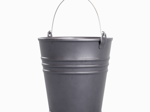 Steel Rust and Wear Steel Bucket 3D Модель
