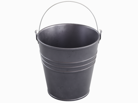 Steel Rust and Wear Steel Bucket 3D Модель