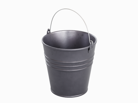 Steel Rust and Wear Steel Bucket 3D Модель