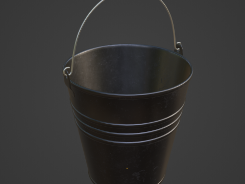 Steel Rust and Wear Steel Bucket 3D Модель