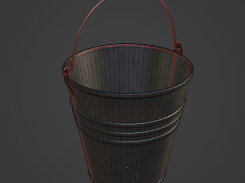 Steel Rust and Wear Steel Bucket 3D Модель