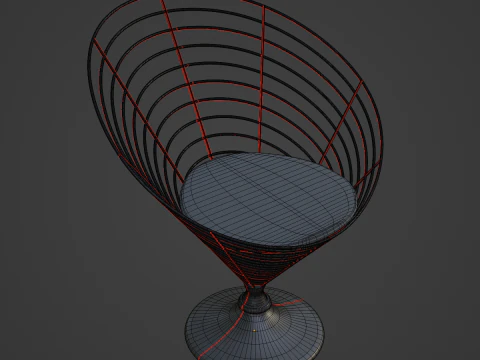 Wire Cone Chair 01 3D Model