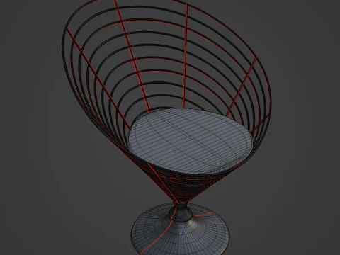 Wire Cone Chair 03 3D Model