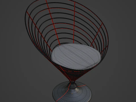 Cadeira Cone Arame 04 Modelo 3D